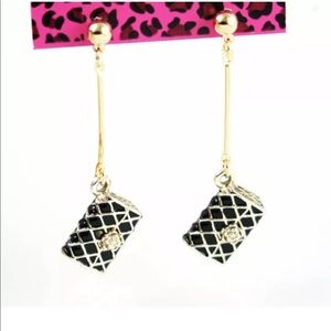 Black Handbag Purse Earrings